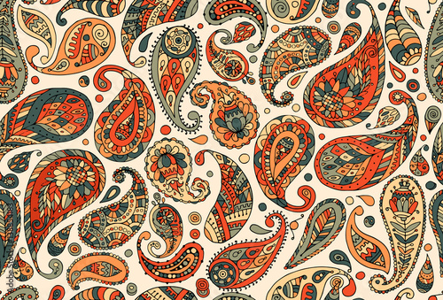Paisley ornament, seamless pattern for your design