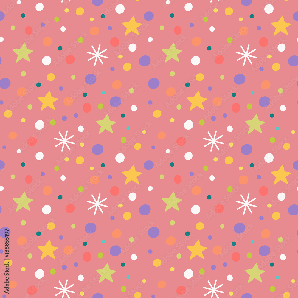 seamless pattern with snowflakes, stars and confetti. seamless pattern with snowflakes, stars and confetti.