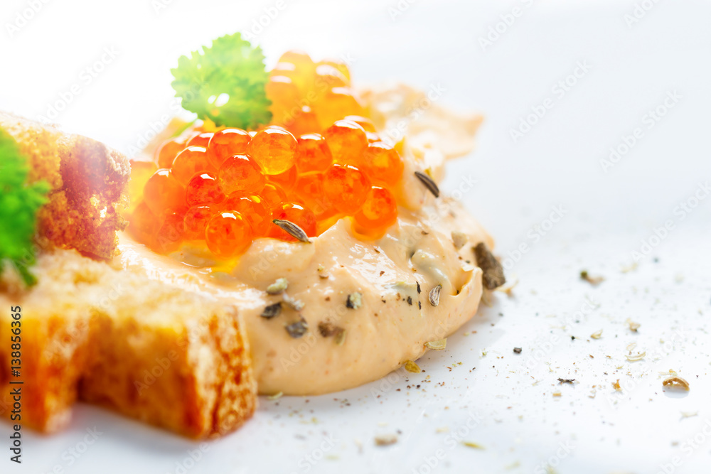 Kaviar, Appetizer mit Kaviarcreme Kaviar, Appetizer mit Kaviarcreme