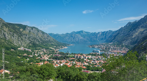 Panorama of the City of Kotor from the mountains.