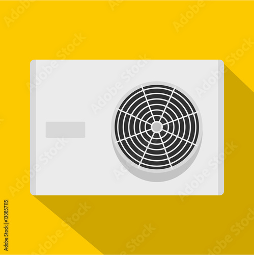 Air conditioner compressor unit icon, flat style