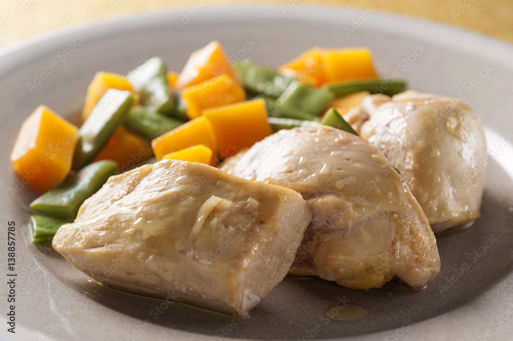 chicken with green beans and pumpkin chicken with green beans and pumpkin