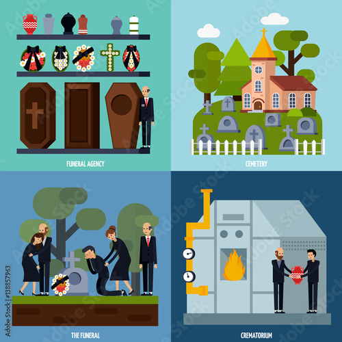 Funeral Services Icon Set