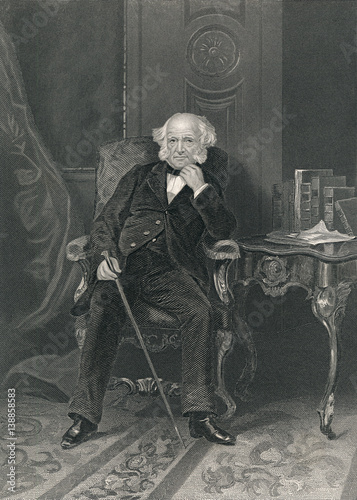 Martin Van Buren - 8th President of the United States. Steel Engraving 1864. photo