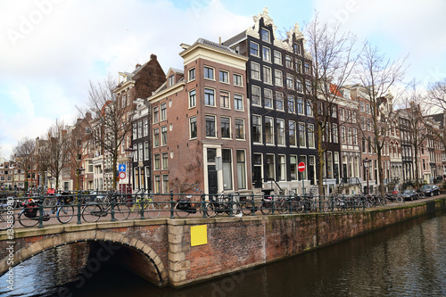 Canal and bridge in historical Amsterdam, Holland