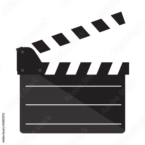 Isolated clapperboard icon on a white background, Vector illustration
