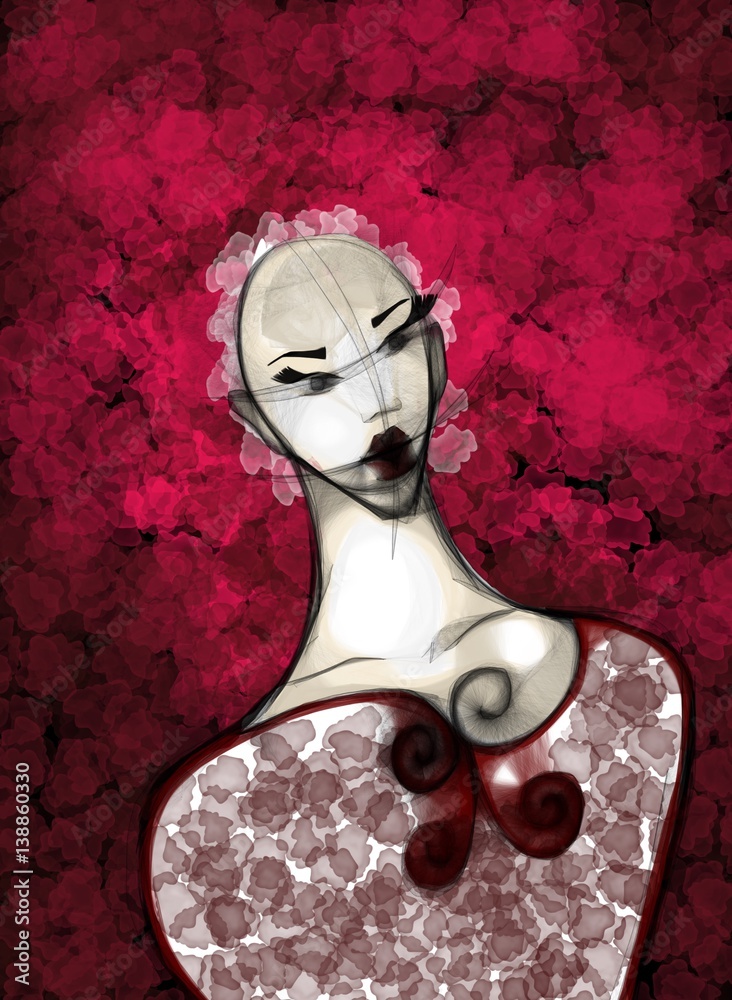 Fototapeta premium red woman