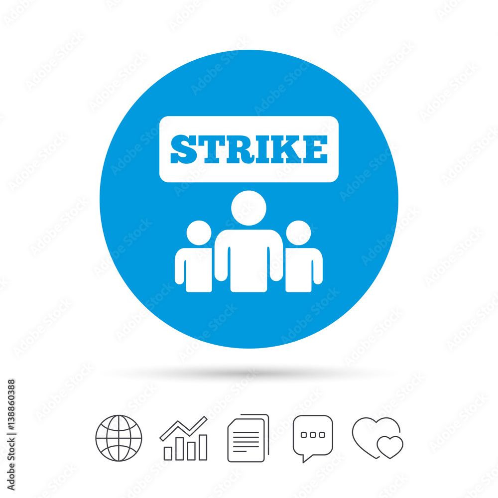 Strike sign icon. Group of people symbol. Strike sign icon. Group of people symbol.