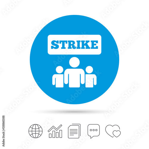Strike sign icon. Group of people symbol.