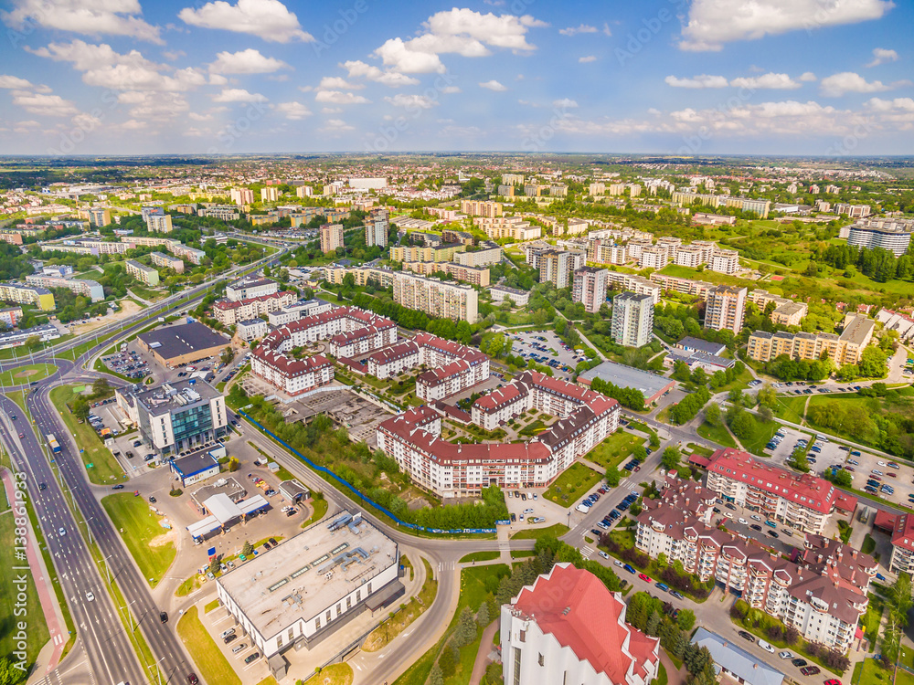 Lublin z lotu ptaka. Dzielnica Czuby widziana z powietrza.