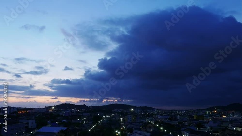 Timelapse of Songkhla Lake, Ko Yo and the city with cloudy sky in Mueang District, Songkhla, Thailand
 photo