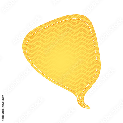 dotted line with callout for dialogue shaped rounded with texture in yellow vector illustration