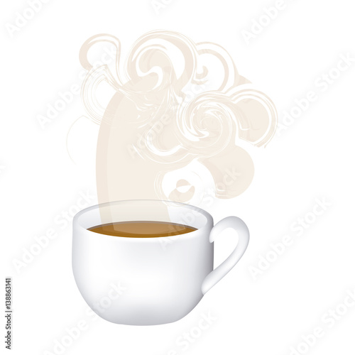 image color with hot cup of tea and fresh smelling vector illustration