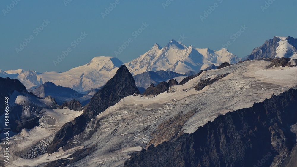 Gauli glacier and distant view of the Mischabel range
