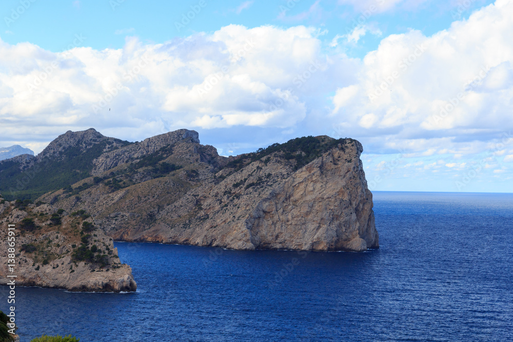 Cap de Formentor cliff coast and Mediterranean Sea, Majorca, Spain