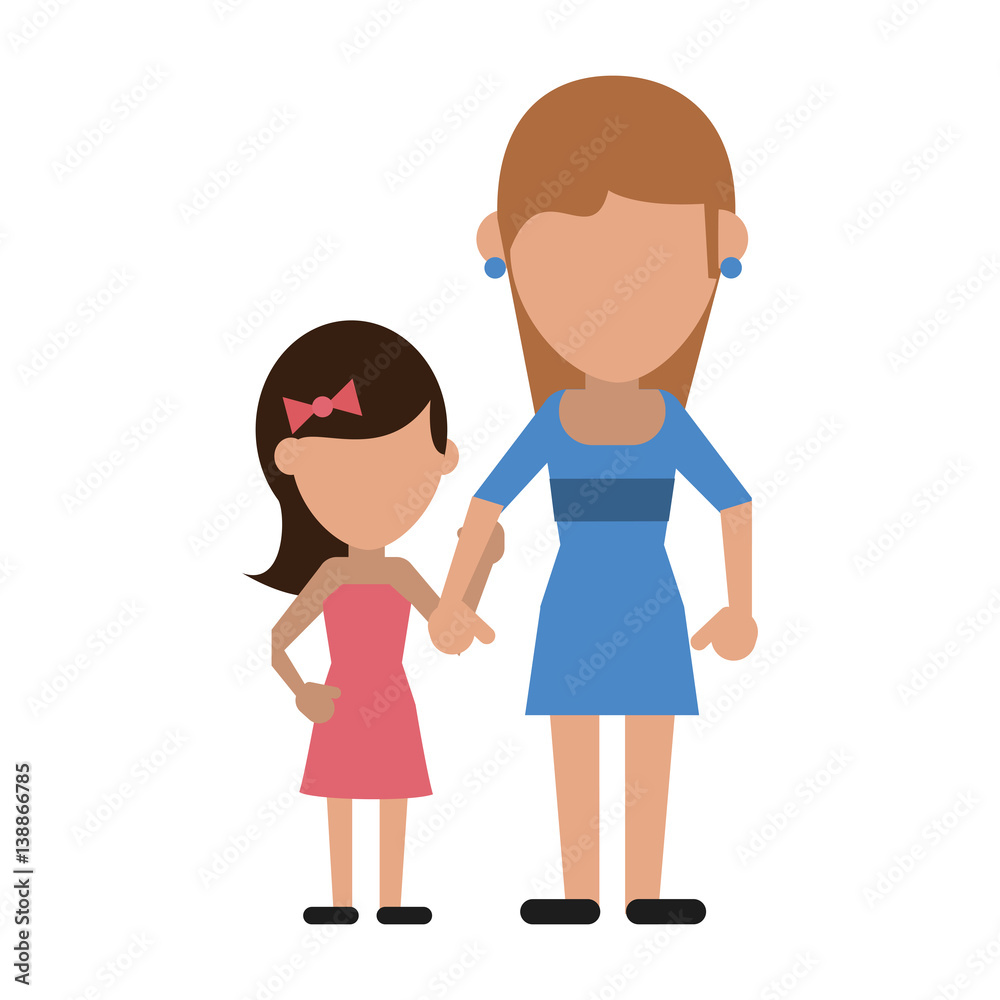 cute mom with daughter vector illustration eps 10 cute mom with daughter vector illustration eps 10