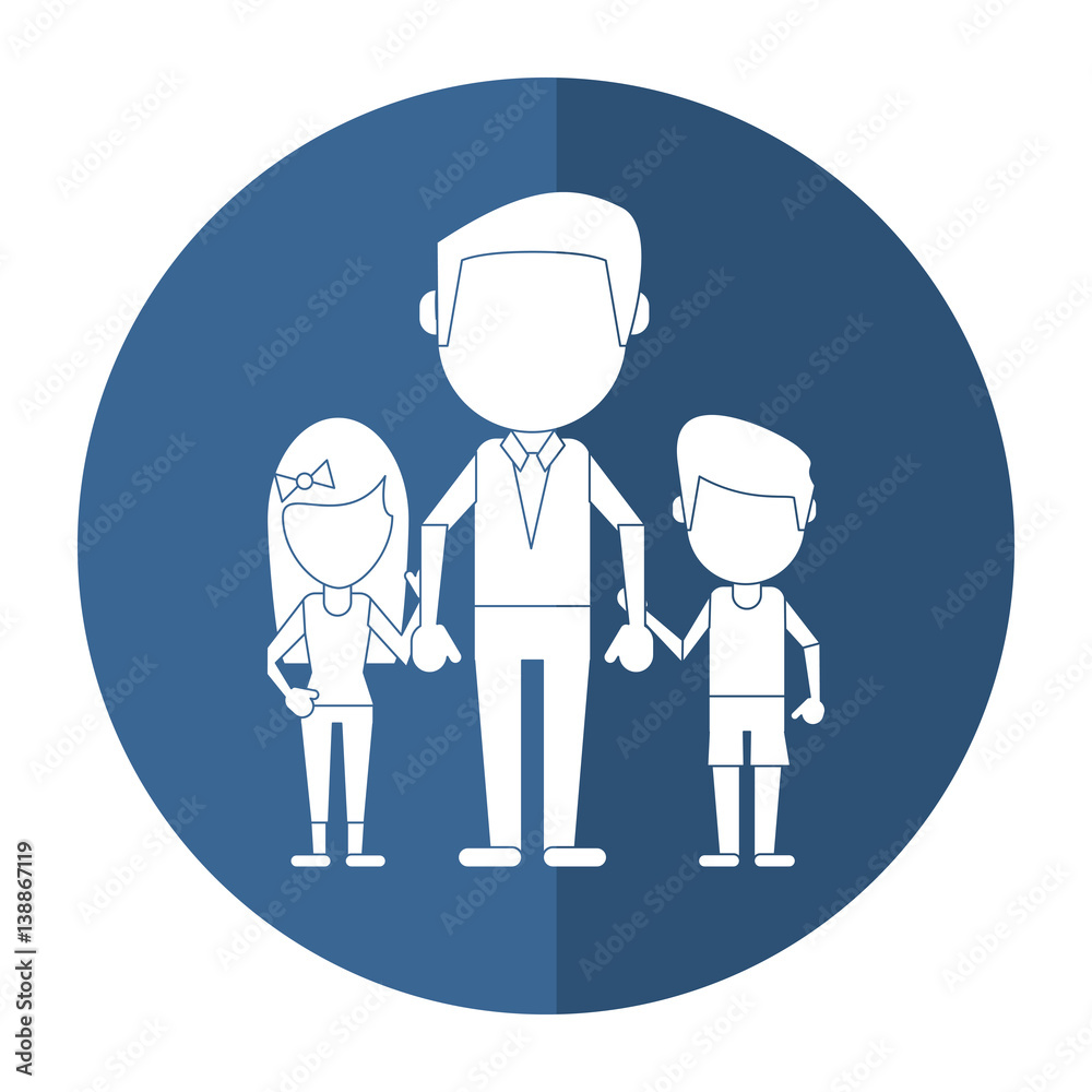 dad with daughter son holding hands shadow vector illustration eps 10 dad with daughter son holding hands shadow vector illustration eps 10