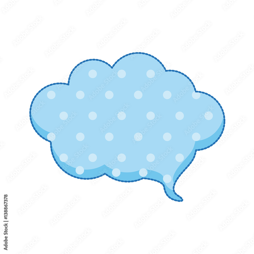 sticker callout for dialogue shape of cloud with blue background and dots vector illustration sticker callout for dialogue shape of cloud with blue background and dots vector illustration
