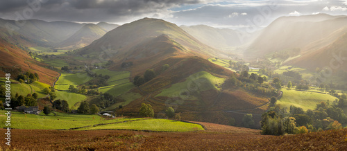 Amazing light in Martindale Valley, Lake District.  photo