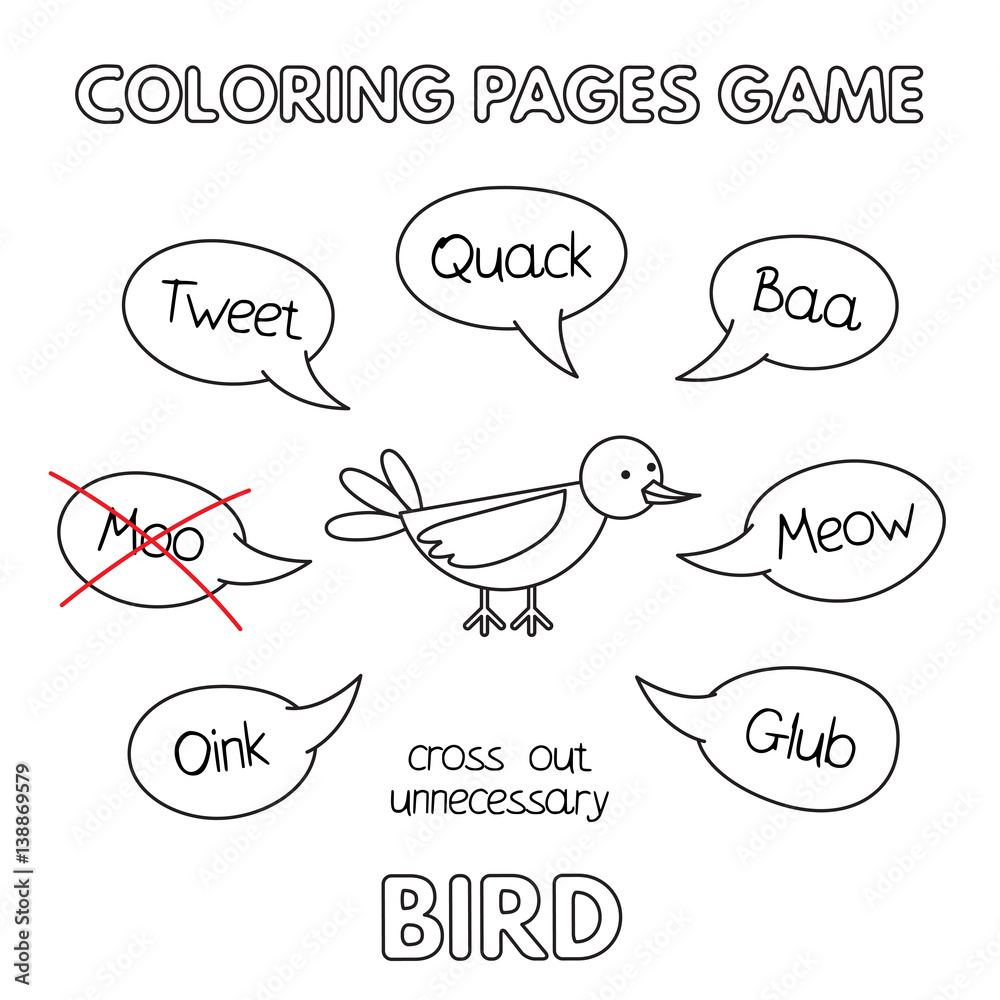 Cartoon Bird Coloring Book