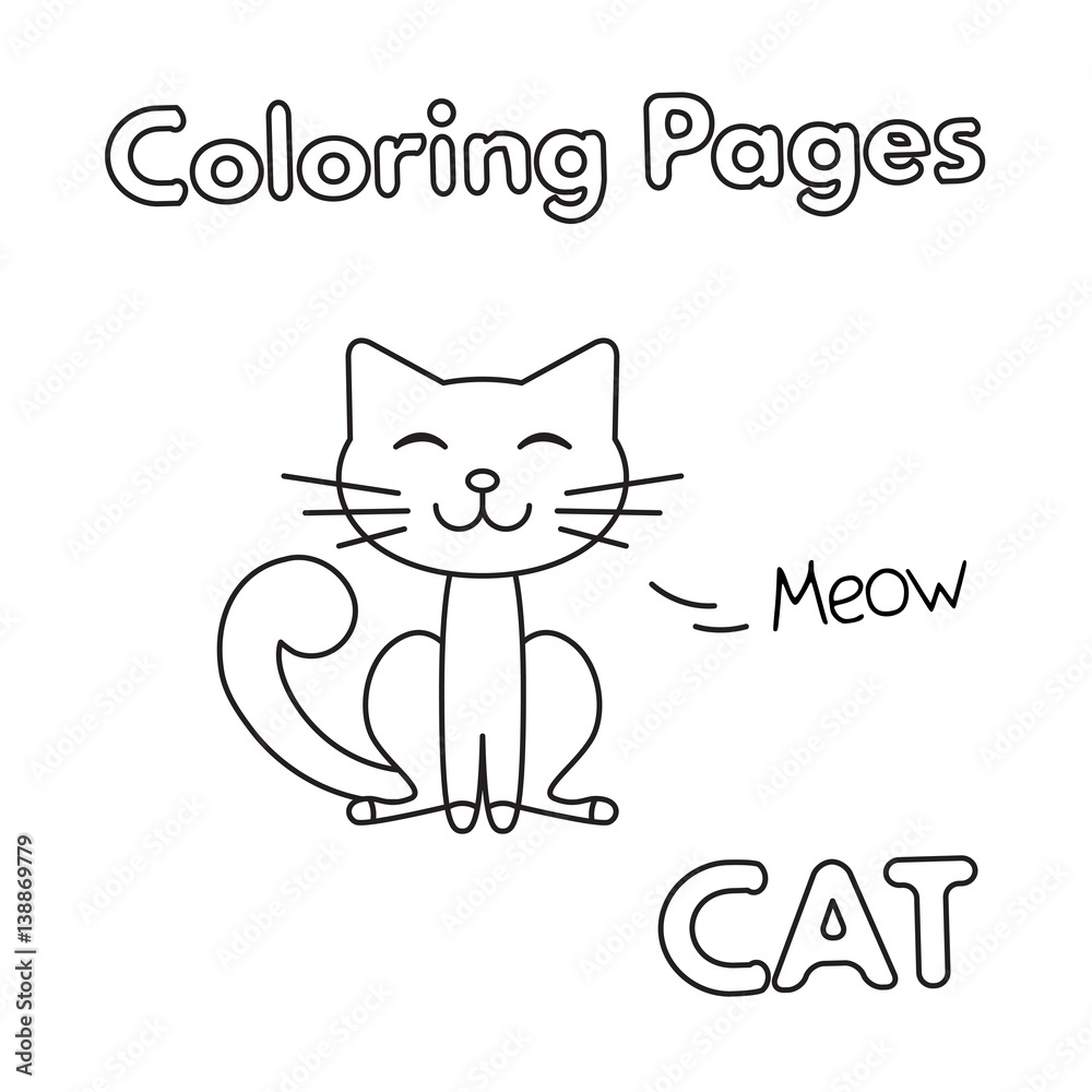 Cartoon Cat Coloring Book Cartoon Cat Coloring Book