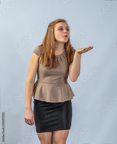 A young girl of 20 years, poses for advertising