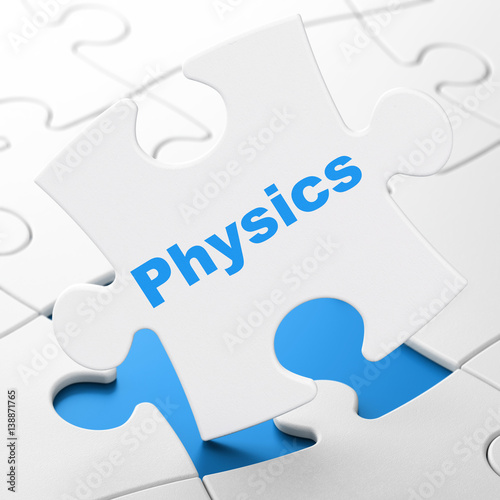 Education concept: Physics on puzzle background