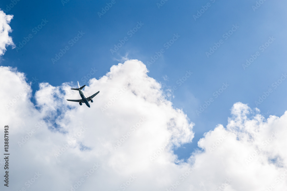 Airplane in the sky and white cloud. Airplane in the sky and white cloud.