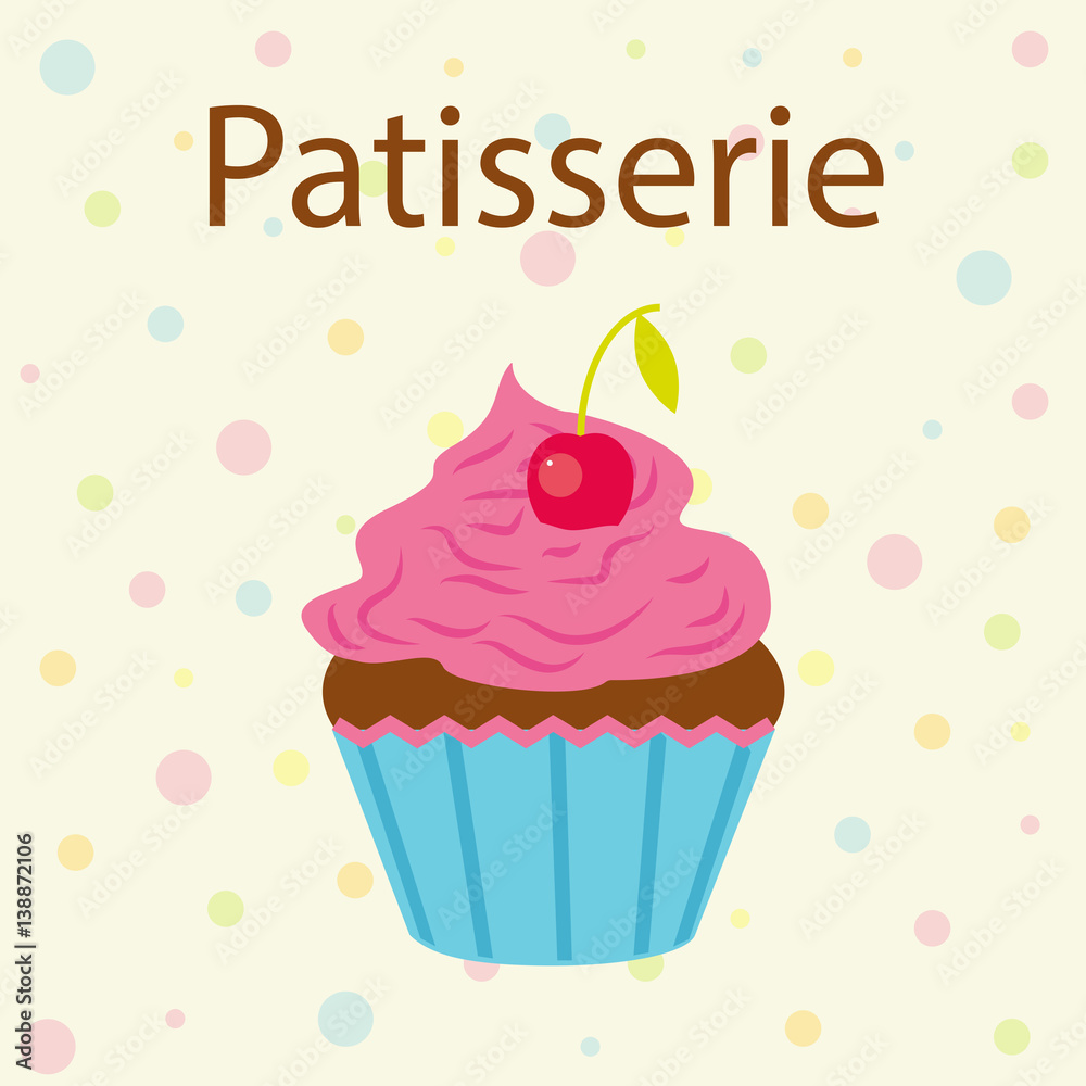 Vector card with cake shop topic. Vector card with cake shop topic.