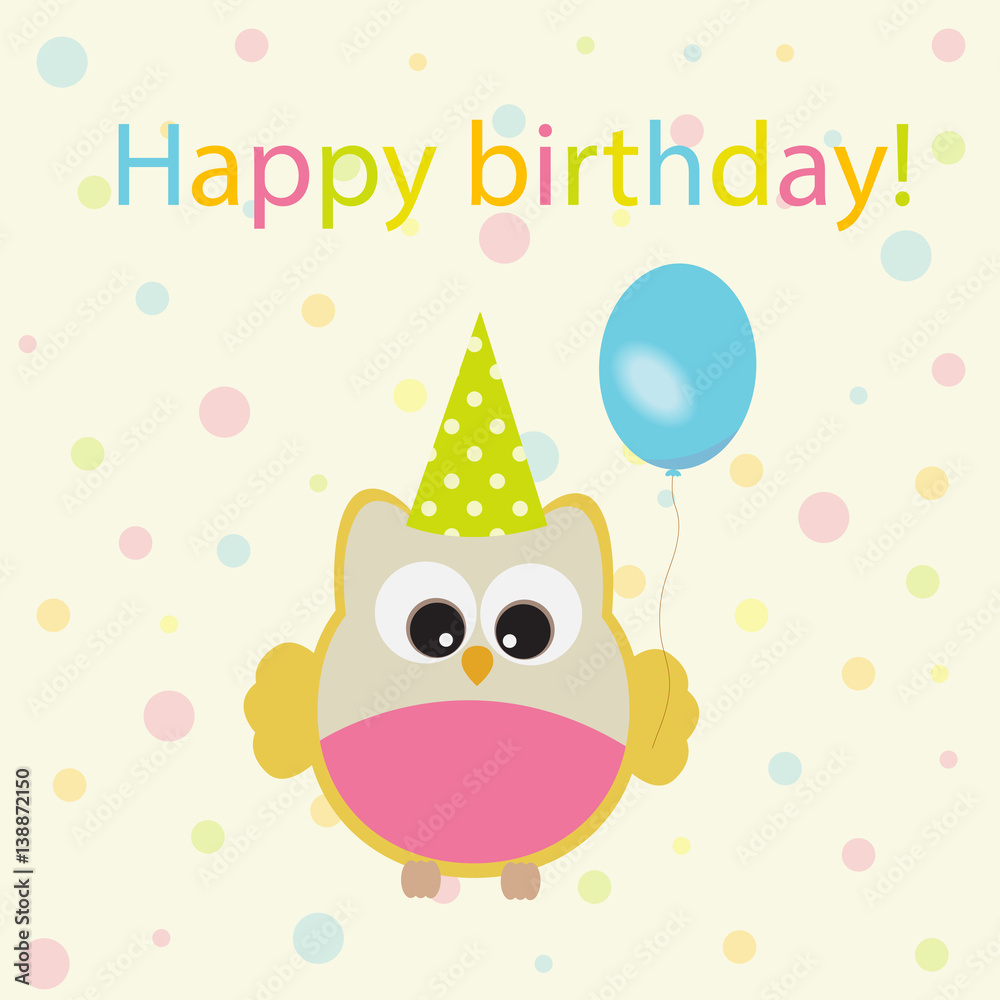 Vector greeting card on the theme of the birthday celebration. Vector greeting card on the theme of the birthday celebration.
