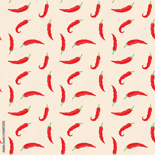 chilli pepper seamless pattern. vector illustration