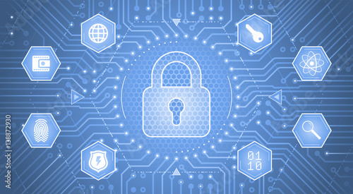 Cryptology Concept. Infographical template on the subject of Cryptology / Cybersecurity.