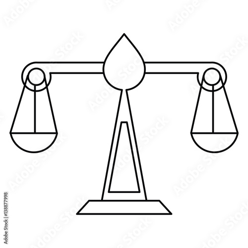 justice scale law symbol thin line vector illustration eps 10