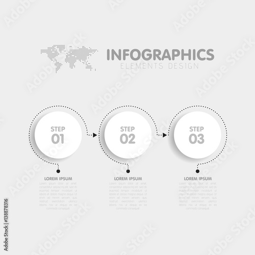 The steps infographics template