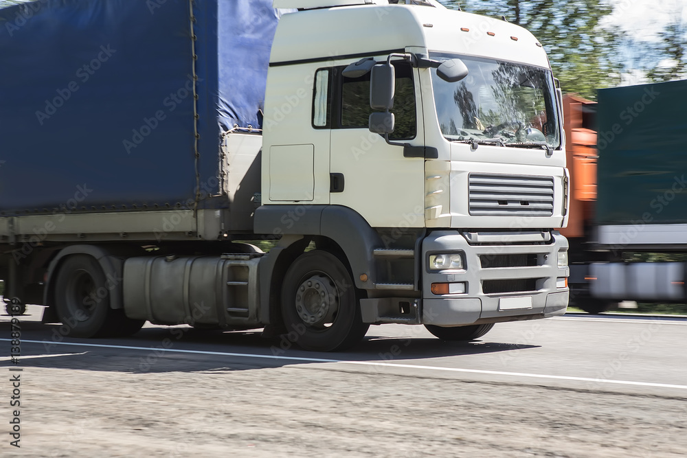 truck goes on the highway