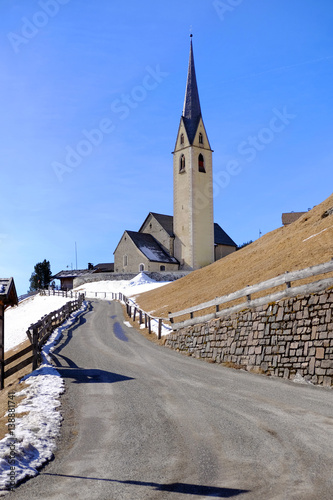 Typical Christian church in the South Tyrol, Italy. photo