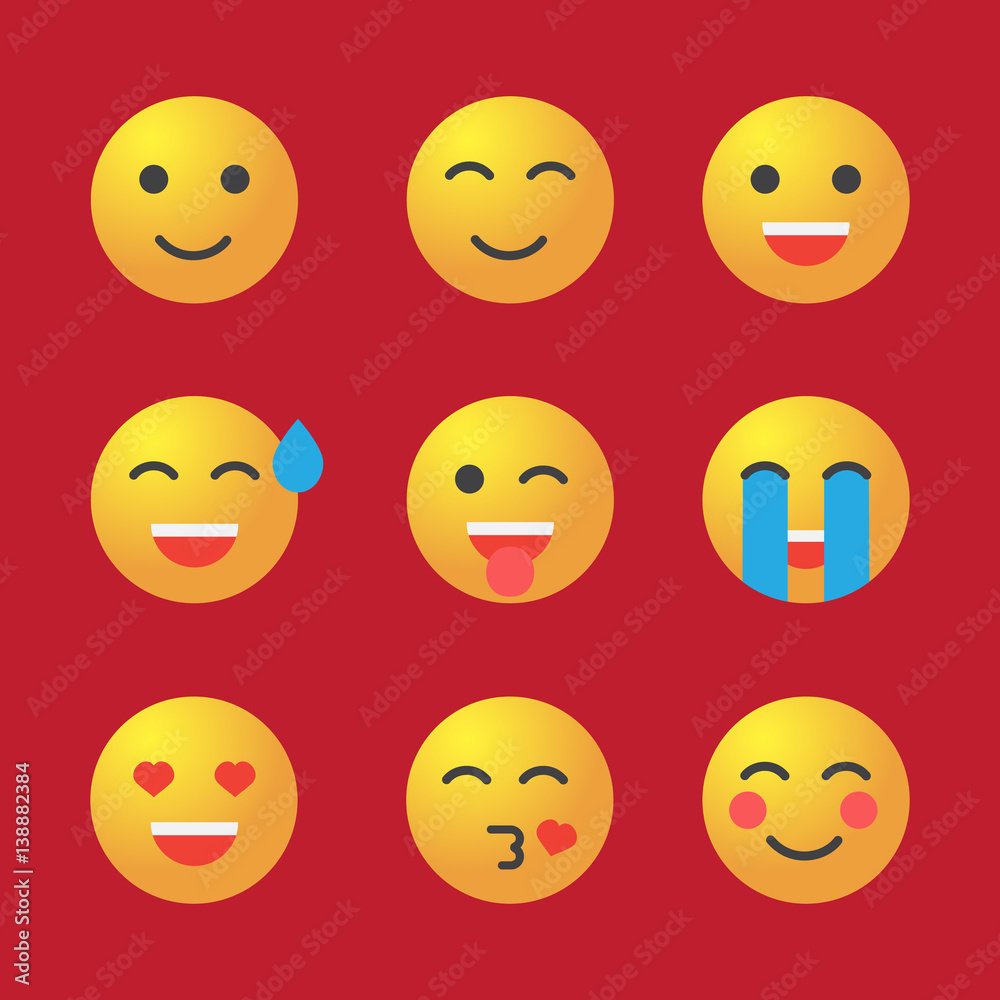 Emoticon set. Collection of Emoji. 3d emoticons vector