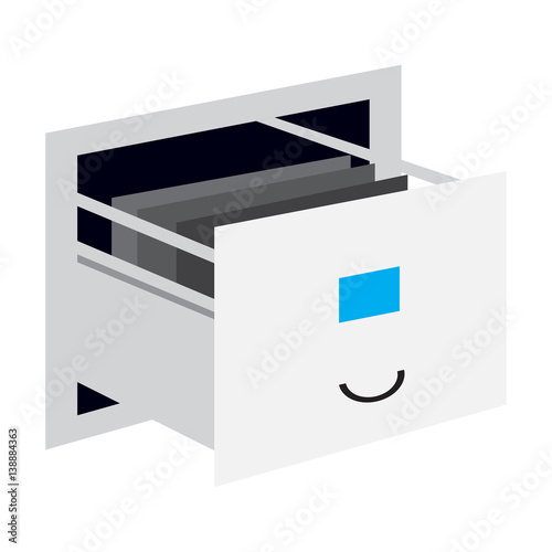 Isolated open drawer on a white background, Vector illustration
