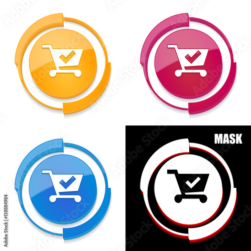  okrągła ikona 3D z blaskiem zestaw 