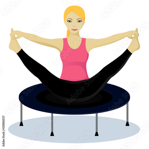 Yoga on trampoline