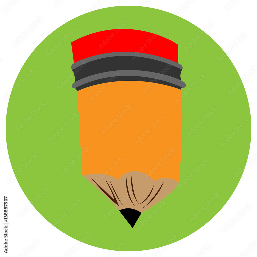 Isolated pencil icon on a sticker, Vector illustration Stock Vector ...