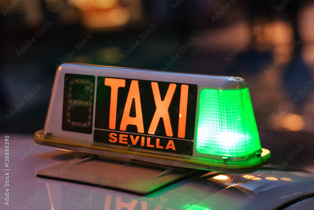 Naklejka premium taxi schild sign sevilla