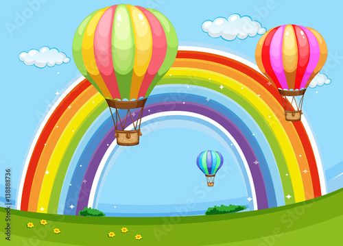 Balloons and rainbow