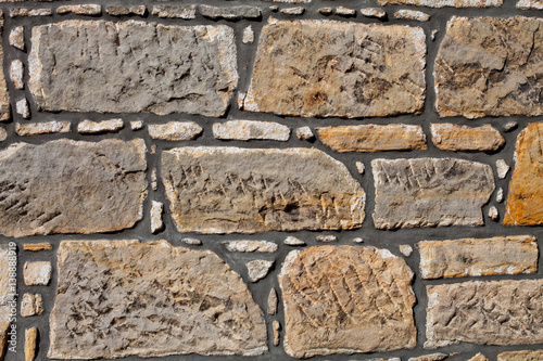 A stone wall, close-up, Buckie, Moray, Scotland, UK photo