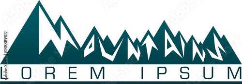 Vector mountain and outdoor adventures logo. Tourism, hiking and camping outdoor label.