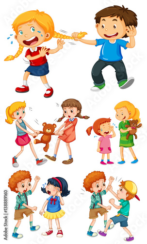 Big kids fighting with little kids