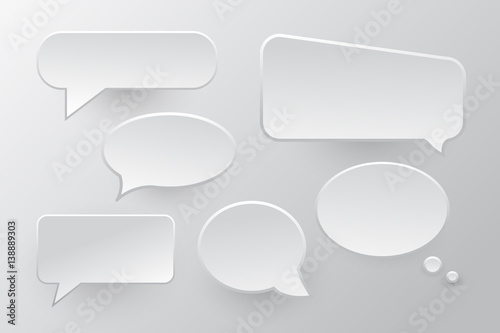 Vector set of isolated speech bubbles on the gray background.
