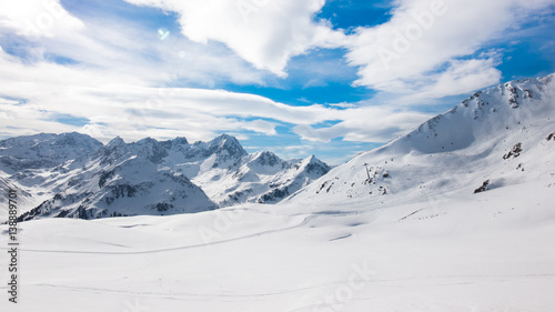 Österreichische Alpen im Kühtai, Tirol, im Winter