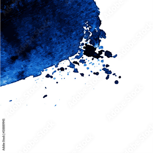 Blue colorful watercolor hand drawn stroke