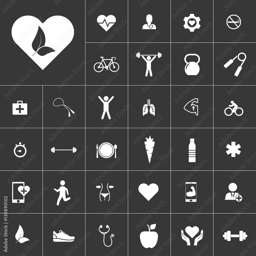 leaves on heart. health icon set on gray background to use in web and mobile UI leaves on heart. health icon set on gray background to use in web and mobile UI